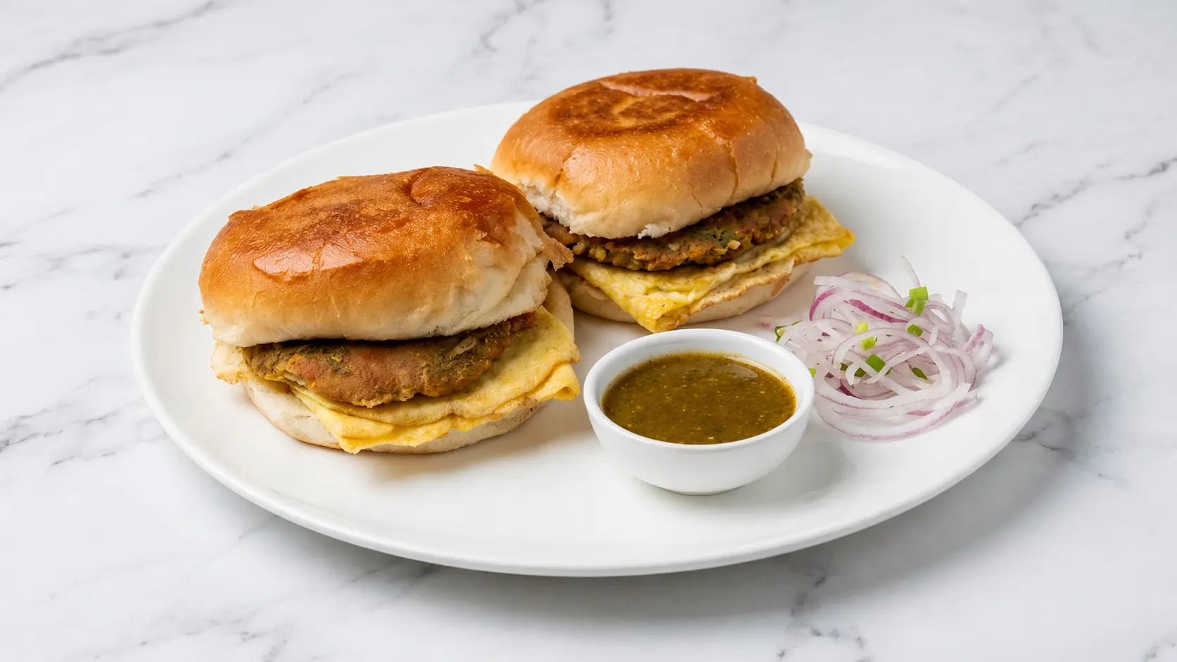 Bun Kebab — Pakistani street food at Chenab Halal Restaurant Edmonton